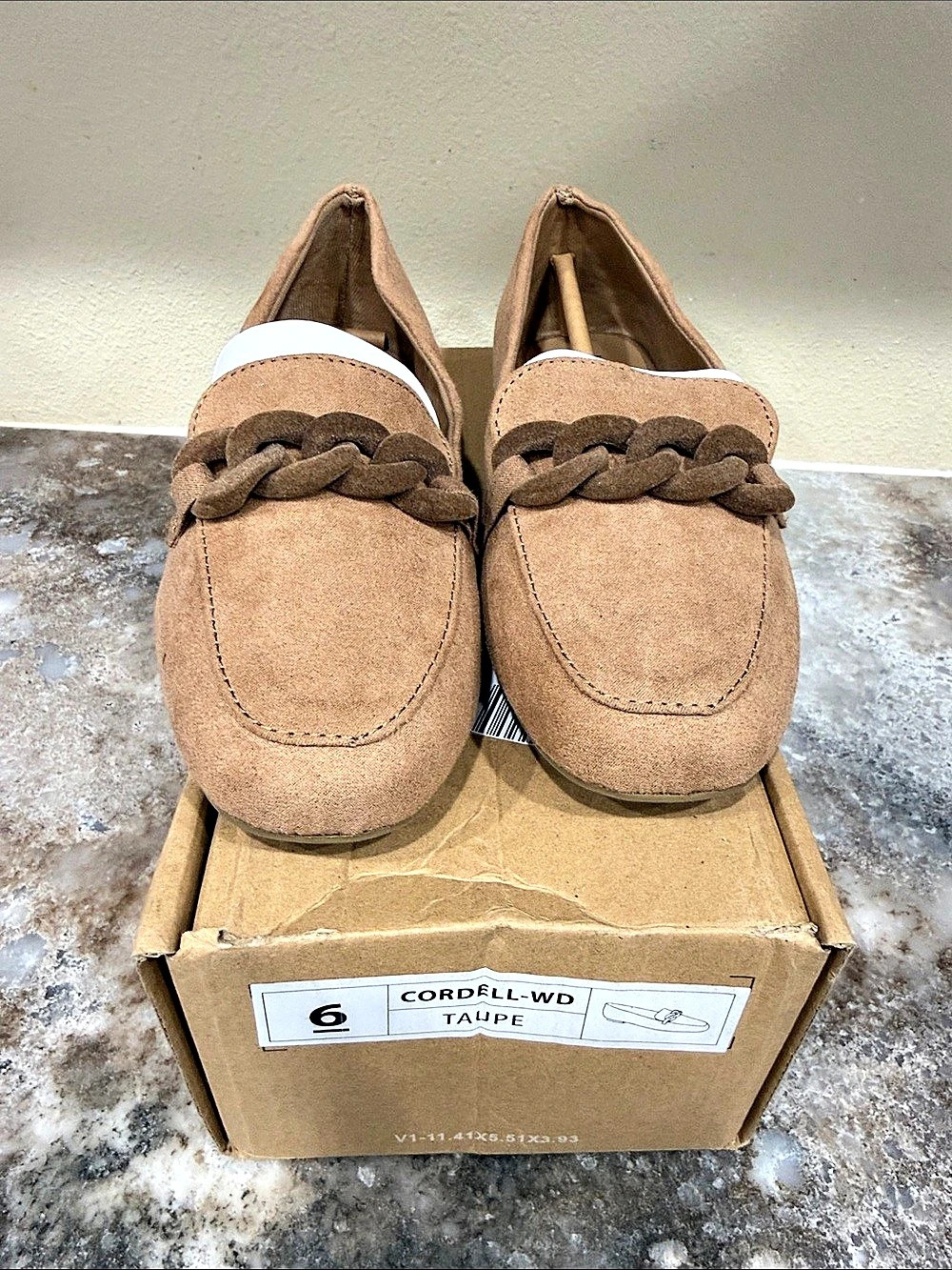 Journee Collection Cordell-WD Women's Loafers Taupe US 6 wide NWT